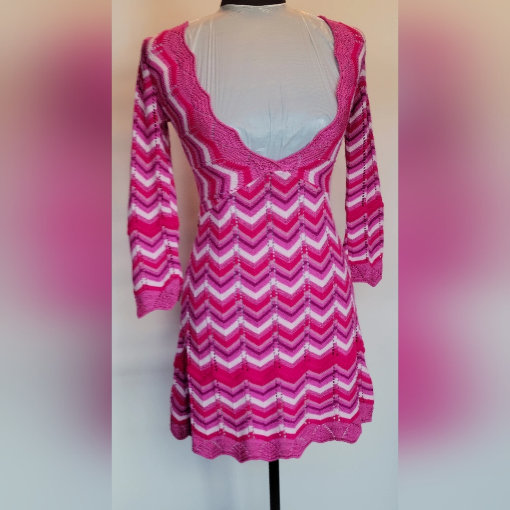 Twik crochet pink mini dress boho barbie